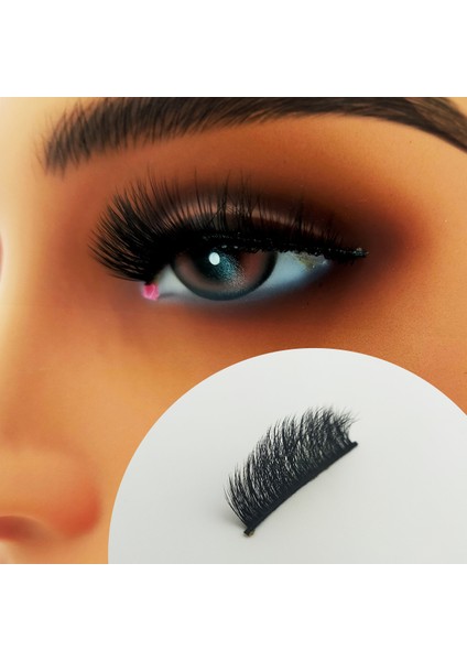 Doğal Görünümlü İpek Bütün 10'lu Takma Kirpik Seti- 10 Çift Gerçek Takma Kirpik- Model: D18 indirimleri