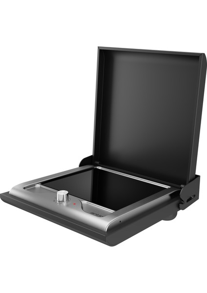 Gusto Serisi Tek Düz Camlı Inox/siyah Elektrikli Barbekü