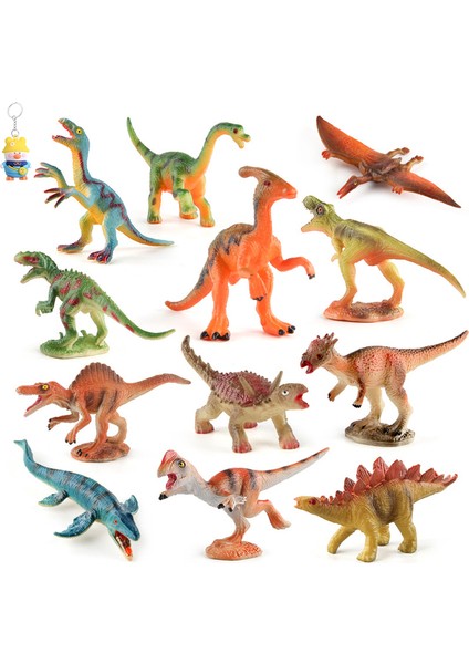 Simülasyon Mini Dinozor Serisi Tyrannosaurus Rex Stegosaurus Velociraptor Pterosaurus Orakosaurus Takım Modeli 12 Paket (Yurt Dışından)