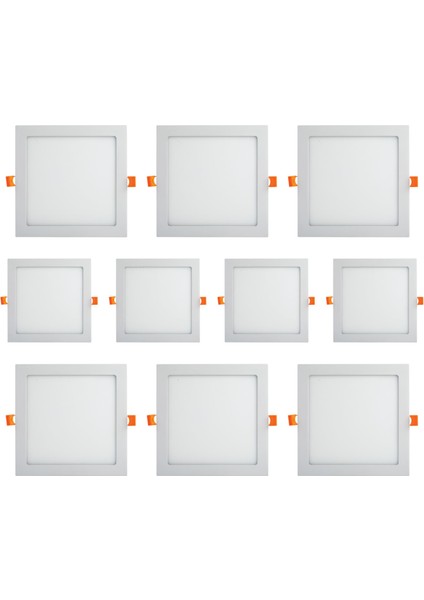 10 Adet 6W Sıva Altı Kare LED Panel 6500K Beyaz MX-1028