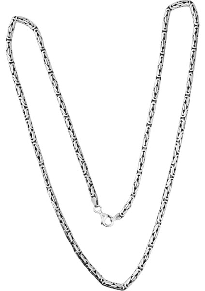 925 Ayar Gümüş 3mm Oksitli Yuvarlak Kral Zincir Erkek Gümüş Kolye modelleri