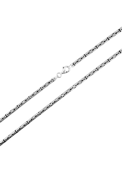 925 Ayar Gümüş 3mm Oksitli Yuvarlak Kral Zincir Erkek Gümüş Kolye fiyatları