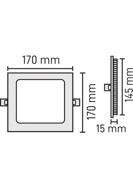 10 Adet 12W Sıva Altı Siyah Kare LED Panel 6500K Beyaz MX-1034 modelleri