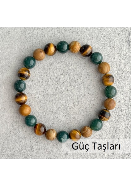 Jasper, Kaplan Gözü ve Jade Doğal Taş Bileklik modelleri