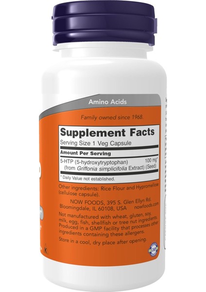 Foods Supplements, 5-Htp (5-Hydroxytryptophan) 100 Mg, Neurotransmitter Support*, 60 Veg Caps fiyatları