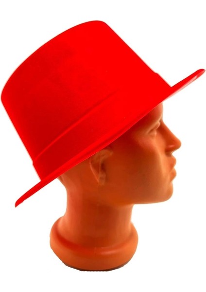 Bfs Kırmızı Renk Plastik Nubuk Kadife Kaplama Fötr Şapka 11 cm fiyatları