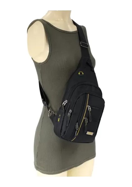 3473 Erkek Lüks Siyah Renk Bol Bölmeli Çapraz Çanta fiyatları