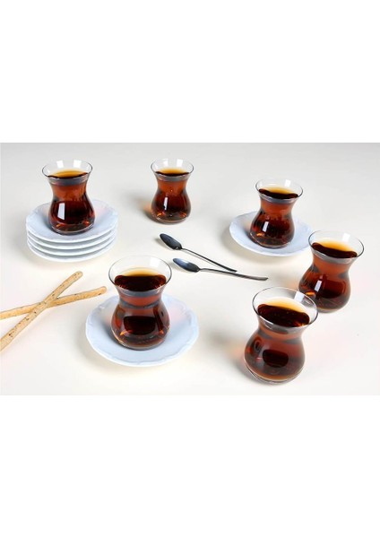 Beyaz 12 Parça 6 Kişilik Çay Takımı