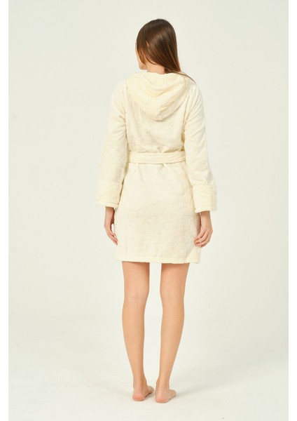 Kapüşonlu Taş Detaylı Fermuarlı Cepli Ultrasoft Sabahlık indirimleri