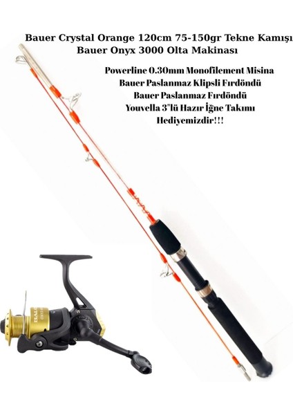 Orange Solid 120CM - Onyx 3000 Tekne Olta Takımı