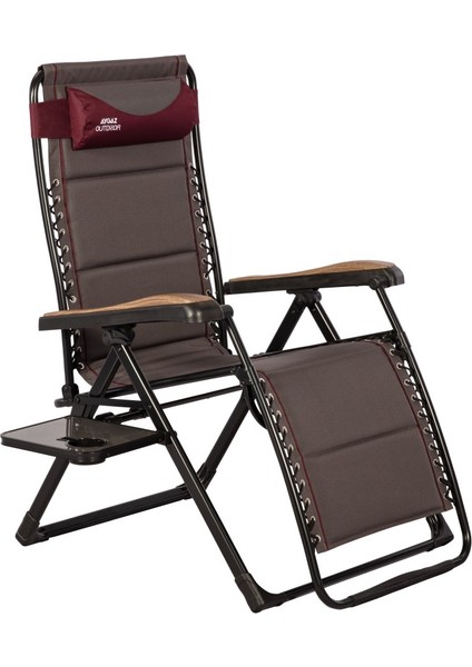 Ekstra Geniş Alüminyum Şezlong Sandalye – 120 kg Kapasiteli, Konforlu ve Şık – Zero Gravity Lounger Tasarımı, Boyun Yastığı, Katlanabilir Yan Sehpa, Ayak Uzatma Desteği
