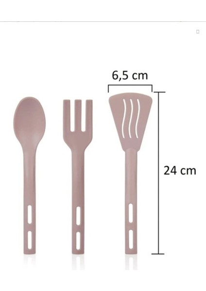 3lü Mini Plastik Spatula Kaşık Çatal Servis Seti Takımı Pembe fiyatları