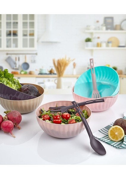 3lü Mini Plastik Spatula Kaşık Çatal Servis Seti Takımı Pembe fırsatları