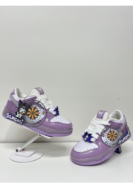 Simli Lila Sneaker – Karakter Figürlü Kız Çocuk Ayakkabı