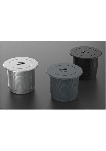 Circular Line Gömme Hızlı Şarj Modülleri,usb,soft Touch Antrasit fiyatları