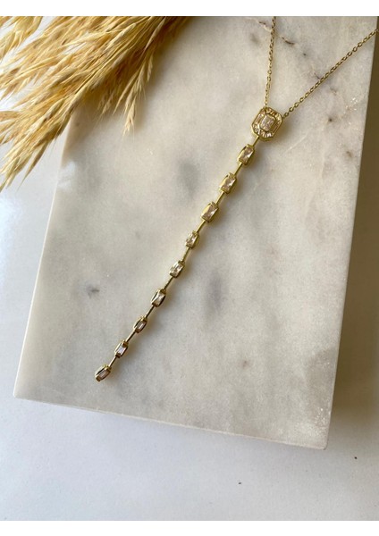 Ithal Vip Baget Taş Detay Sallantılı Gold Renk 50 cm Y Kolye fiyatları