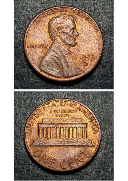 39963687B214E9F1E3 Abraham Lincoln 1985ABD 1cent Eski Yabancı Madeni Para
