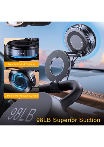 Kablosuz Araç Içi Cep Telefonu Plastik Kaplama Tutucu Araç Içi Montaj (Sadece Düz Zeminler Için) Vakumlu Hands Free 360 Derece Ayarlanabilir Manyetik Telefon Tutucu X68 modelleri