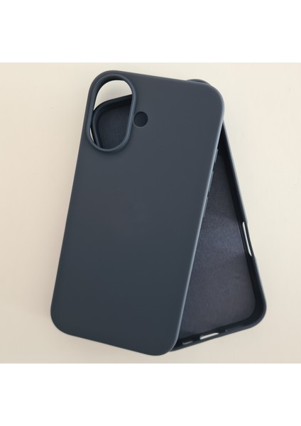 iPhone 16 Uyumlu Logosuz Lansman Içi Kadife Esnek Silikon Kılıf