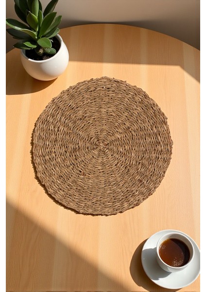 Doğal Deniz Sazı Yuvarlak Supla, El Yapımı Amerikan Servis, Rustik Masa Dekoru, 32 cm fiyatları