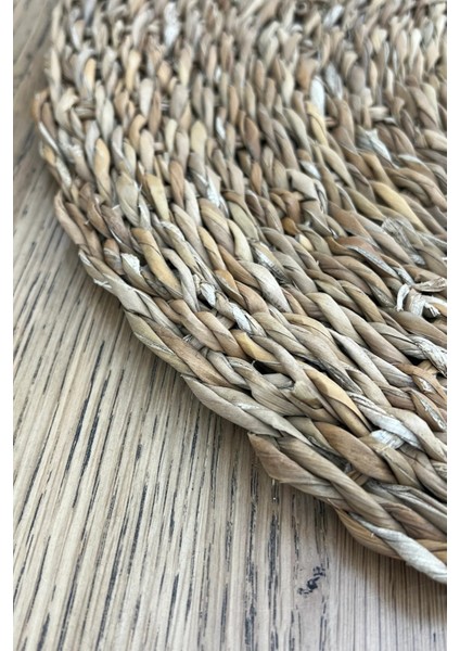 Doğal Deniz Sazı Yuvarlak Supla, El Yapımı Amerikan Servis, Rustik Masa Dekoru, 32 cm modelleri