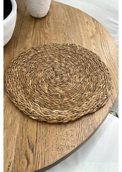 Doğal Deniz Sazı Yuvarlak Supla, El Yapımı Amerikan Servis, Rustik Masa Dekoru, 32 cm fırsatları