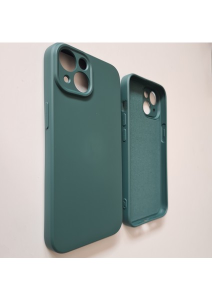 İphone 13 ile Uyumlu Logosuz Kamera Korumalı Lansman Içi Kadife Silikon Kılıf