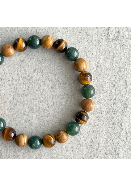 Jasper, Kaplan Gözü ve Jade Doğal Taş Bileklik fırsatları