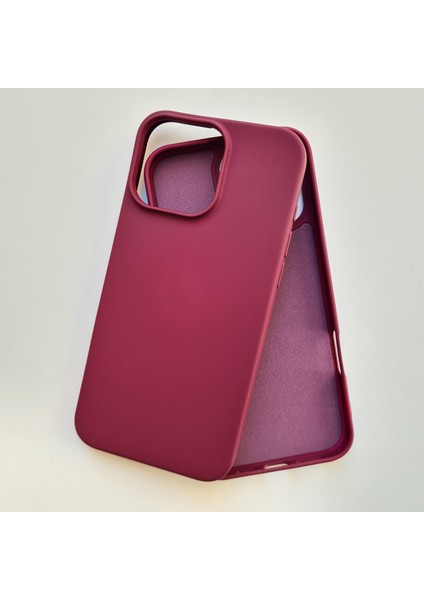 İphone 16 Pro Max (6.9 Inç) Uyumlu Logosuz Lansman Içi Süet Silikon Kılıf