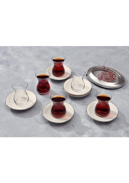 Suzanne Platin 6 Kişilik Çay Takımı