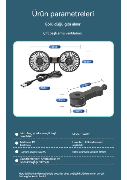 USB Ev Araba Çift Kullanımlı Yaz Araba Çift Kafa Katlanır Fan (Yurt Dışından) fırsatları