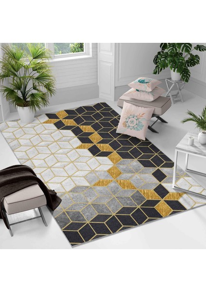 Kaymaz Taban Yıkanabilir Halı – Mutfak, Salon, Yatak Odası Için Modern Dijital Baskı Halı