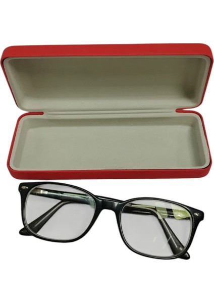Kare Gözlük Kılıfı Optik Çerçeve Için (Sert) Silme Bezi Hediyeli
