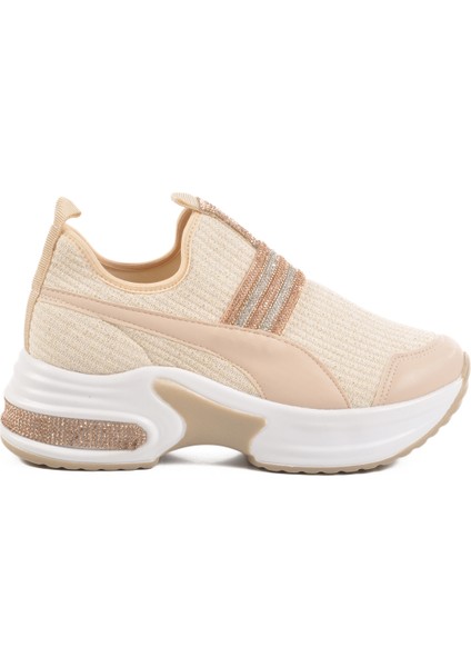 Bej Anorak Taşlı Kadın Sneaker 702307 Z
