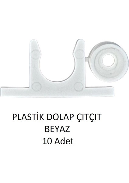 Plastik PVC Sineklik Kapı Çıtçıtı (Tutucu) 10 Adet Beyaz