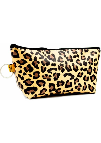 Leopar Desen Makyaj Çantası - Makyaj Organizatörü Kozmetik Çanta