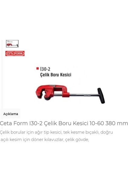 Ceta-Form I30-2 Çelik Boru Kesici fiyatları
