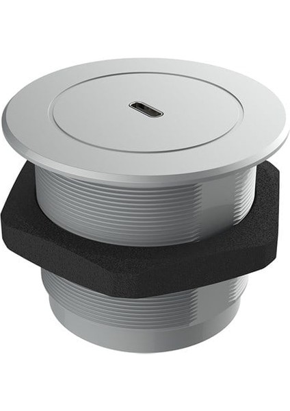 Circular Line Gömme Hızlı Şarj Modülleri, Type-C, Metalik Gümüş