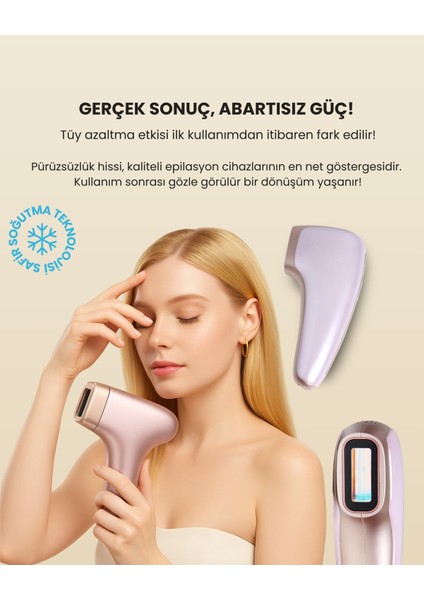 Sapphire Soğutma Özellikli IPL Lazer Epilasyon Aleti (Safir Cam) - Rosegold + Gözlük ve Çanta Hediyeli indirimleri