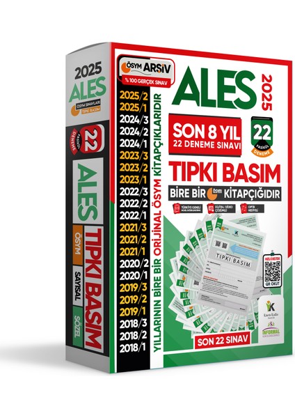 2025 Ales Ösym Tıpkı Basım En Ekonomik Çıkmış Soru 22 Deneme Paketi Video/PDF Çözüm Türkiye Geneli modelleri