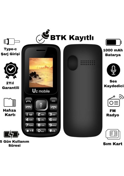 Mobile - Çift Sım Kartlı, Yerli Üretim Tuşlu Telefon (Uz Türkiye Garantili) indirimleri