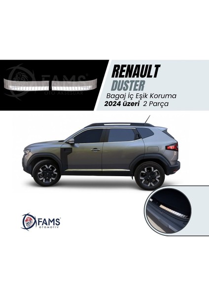 Renault Duster 2024 Krom Bagaj Iç Eşik Koruma 2 Prç. Paslanmaz Çelik