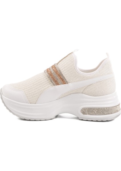 Beyaz Anorak Taşlı Kadın Sneaker 702307 Z fiyatları