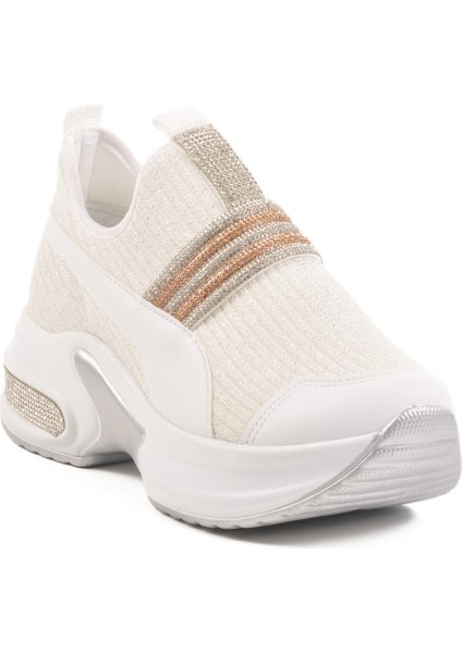 Beyaz Anorak Taşlı Kadın Sneaker 702307 Z modelleri