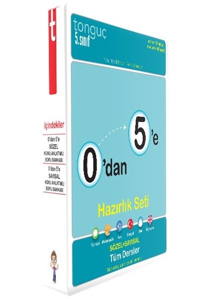 Tonguç 5. Sınıf 0'dan 5'e Konu Anlatımı Soru Bankası Seti Tüm Dersler 2 Kitap 2021 - 2022