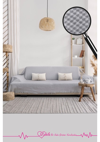 Klasik Pamuklu Koltuk Örtüsü | 170X200 cm Kazayağı Desen Koltuk Örtüsü