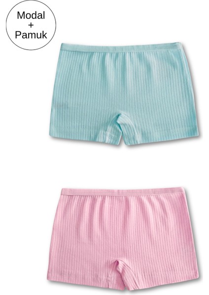 Modal-Pamuk Karışımı Kız Çocuk Boxer Külot Iç Çamaşırı 6'lı Set modelleri