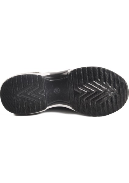 Siyah Beyaz Anorak Taşlı Kadın Sneaker 702307 Z indirimleri