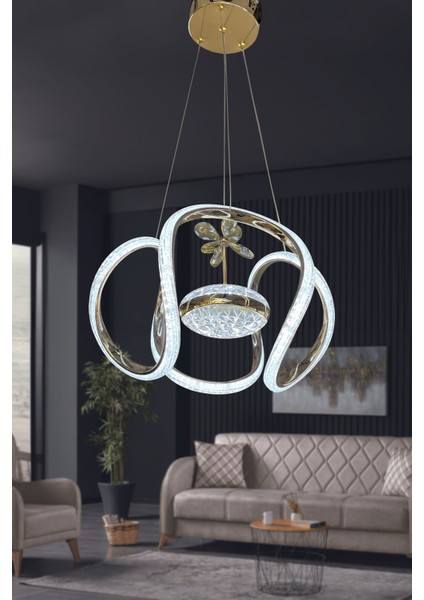 Dünya Eliza Simli Slikonlu Tek Toplu Modern Oturma LED Avizesi