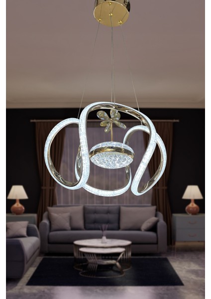 Dünya Eliza Simli Slikonlu Tek Toplu Modern Oturma LED Avizesi modelleri